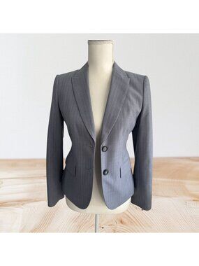 BANANA REPUBLIC Gray Pinstriped Blazer Jacket Size 2P